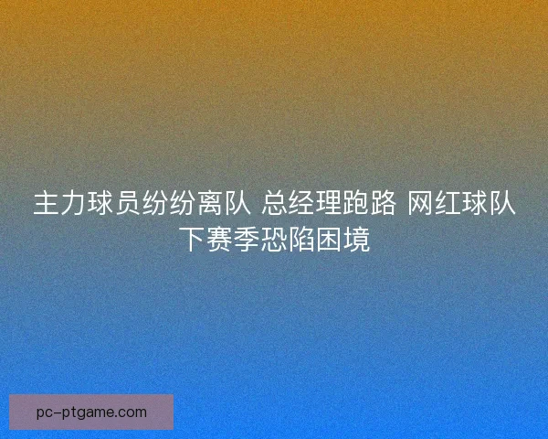 主力球员纷纷离队 总经理跑路 网红球队下赛季恐陷困境